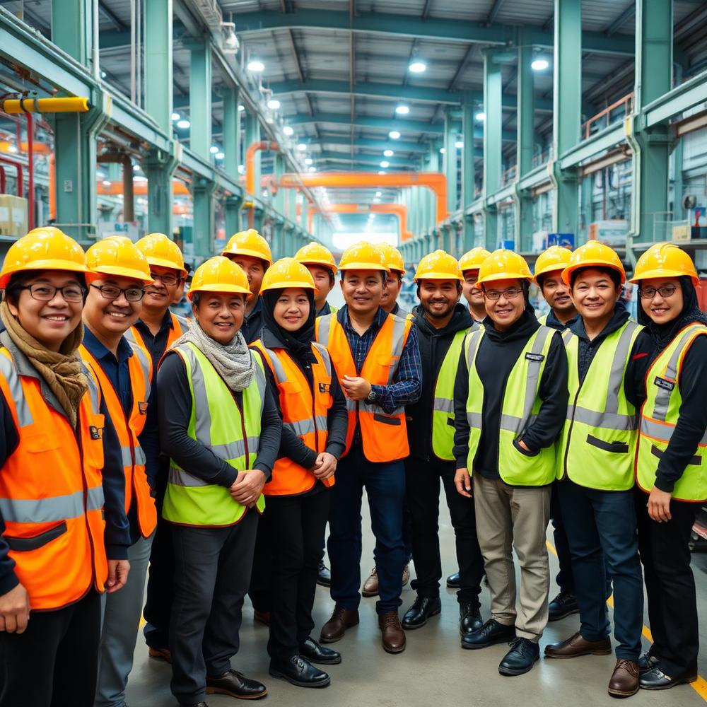 Kunjungan industri peserta di area pabrik